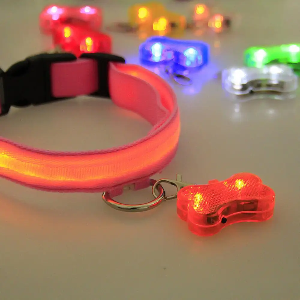 (10pcs) Fashion Dog Cat Pet Puppy Collar Pendant Plastic LED Light Safety Luminous Flash Jewelry Pet Pendants Products Accessories - Image 4