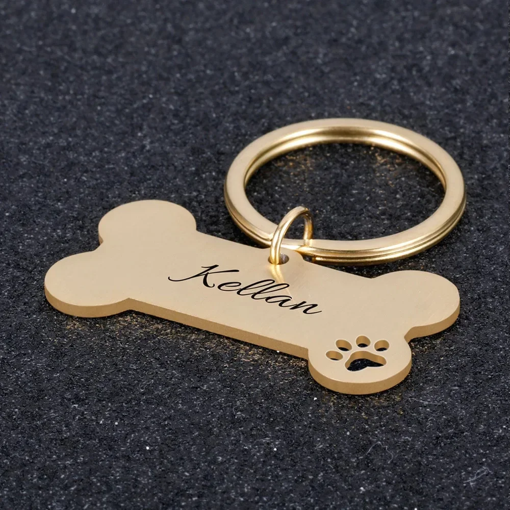 (3pcs) Anti-Lost Pet ID Tag Keychain Personalized Engraved Name Phone No.Puppy Dog Collar Tag Keyring Bone Custom Accessories Gift - Image 4