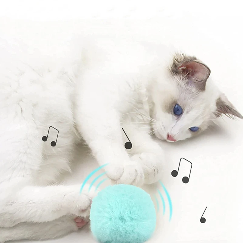 (3pcs) Interactive Ball Smart Cat Toys Plush Electric Catnip Training Toy Kitten Touch Sounding Pet Product Squeak Toy Ball - Image 3