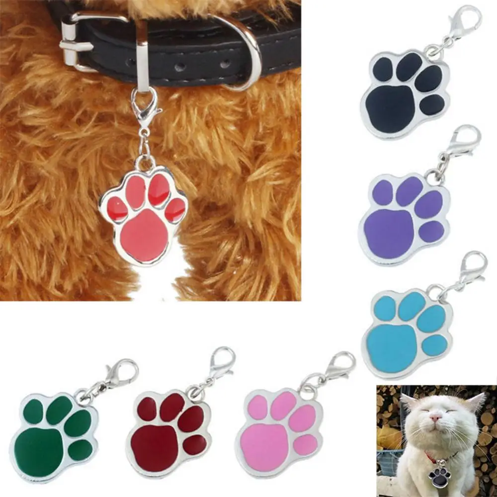 (10pcs) Paw Dog Puppy Cat Anti-Lost ID Name Tags Collar Pendant Charm Pet Accessories Charm For Jewelry Making Glitter Pendant Hanging - Image 2