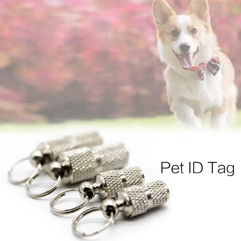 (2pcs) Dog Cat Storage Tube Anti Lost Address Label Pet Name Address ID Tags Mini Metal Collar Tube Necklace Pendants Pitbull Collars - Image 6