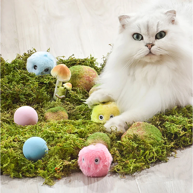 (3pcs) Interactive Ball Smart Cat Toys Plush Electric Catnip Training Toy Kitten Touch Sounding Pet Product Squeak Toy Ball - Image 3