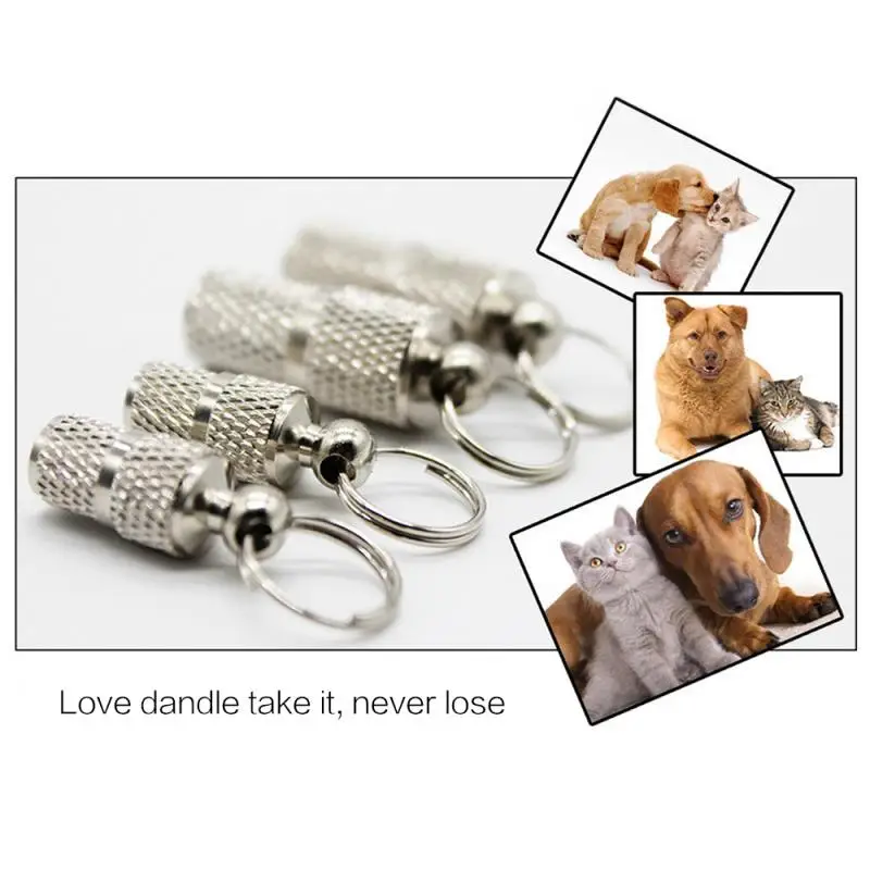 (2pcs) Dog Cat Storage Tube Anti Lost Address Label Pet Name Address ID Tags Mini Metal Collar Tube Necklace Pendants Pitbull Collars - Image 5