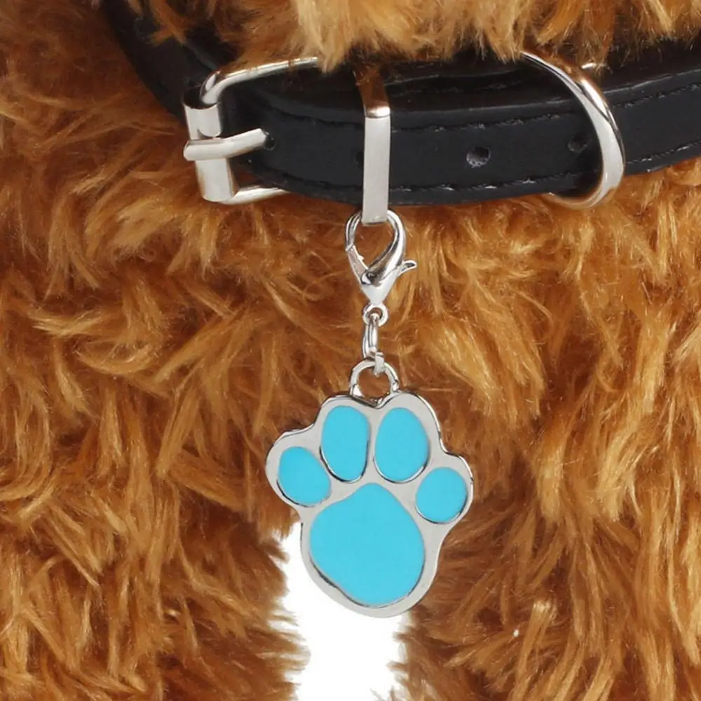 (10pcs) Paw Dog Puppy Cat Anti-Lost ID Name Tags Collar Pendant Charm Pet Accessories Charm For Jewelry Making Glitter Pendant Hanging - Image 3