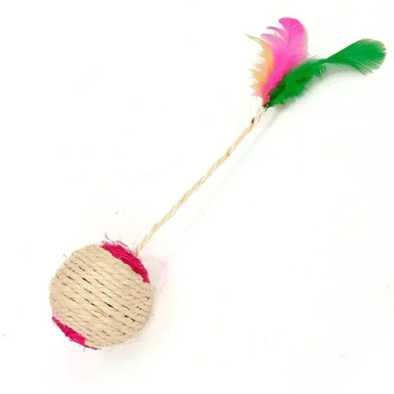 (3pcs) Cat Toy Sisal Scratching Ball Pet Cat Supplies Feather Toy Cat Toys Interactive Training Interactive Toy for Kitten - Image 6