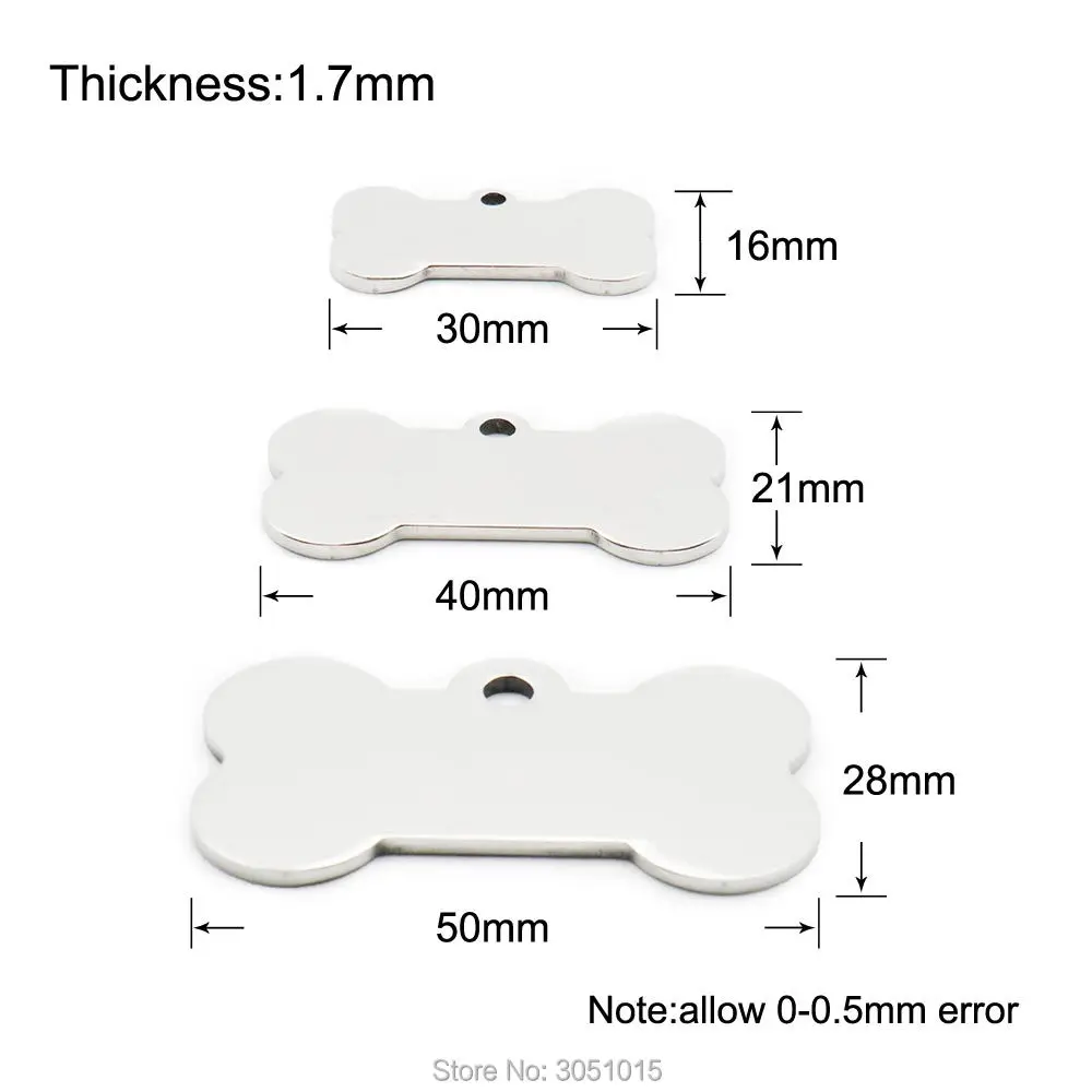 20pcs cat dog ID tag dog Personalized Stainless steel Collar bone pet Charm Pet name pendant Bone Necklace Collar Puppy plate - Image 3