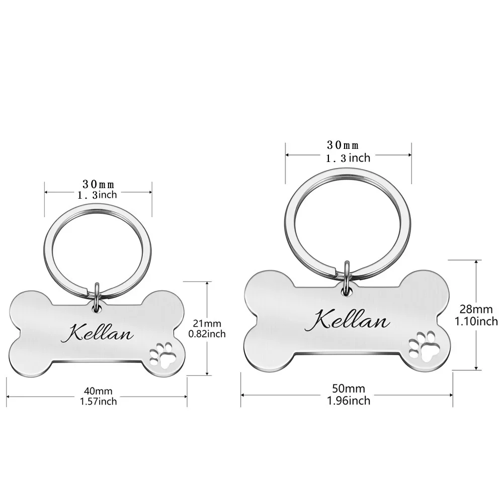 (3pcs) Anti-Lost Pet ID Tag Keychain Personalized Engraved Name Phone No.Puppy Dog Collar Tag Keyring Bone Custom Accessories Gift - Image 6