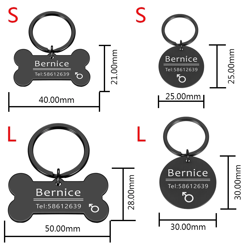 (5pcs) Personalized Engraved Cat Dog Pet ID Tag Dogs Anti-lost Collar Charm Engraving Pet Name Collar for Puppy Cats Collar Accessories - Image 6